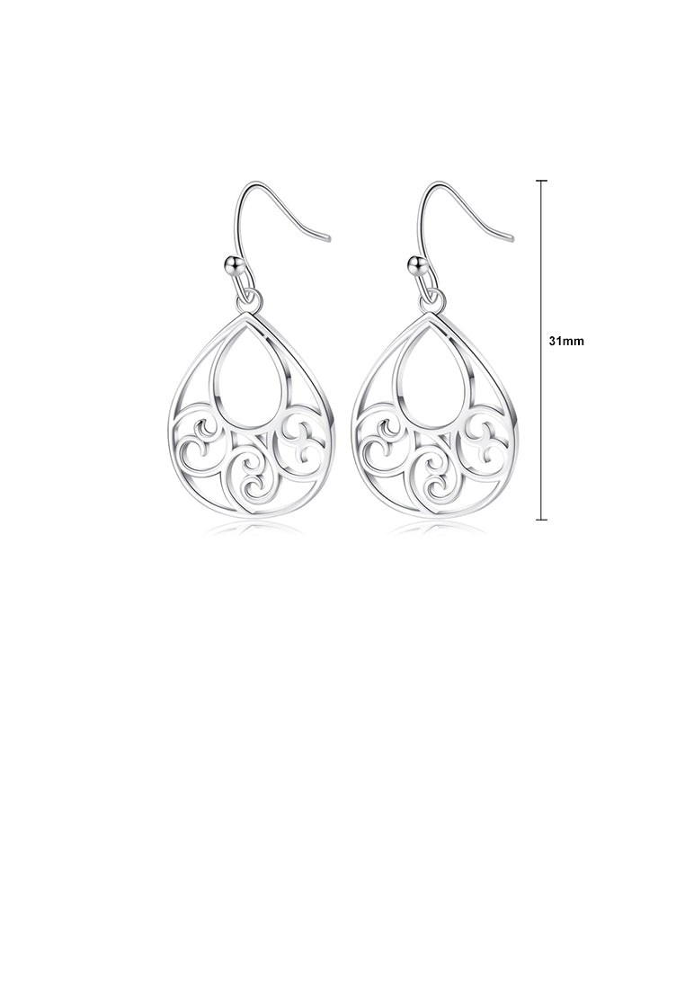 Fashion Simple Hollow Pattern Geometric Water Drop-shaped Stud Earrings