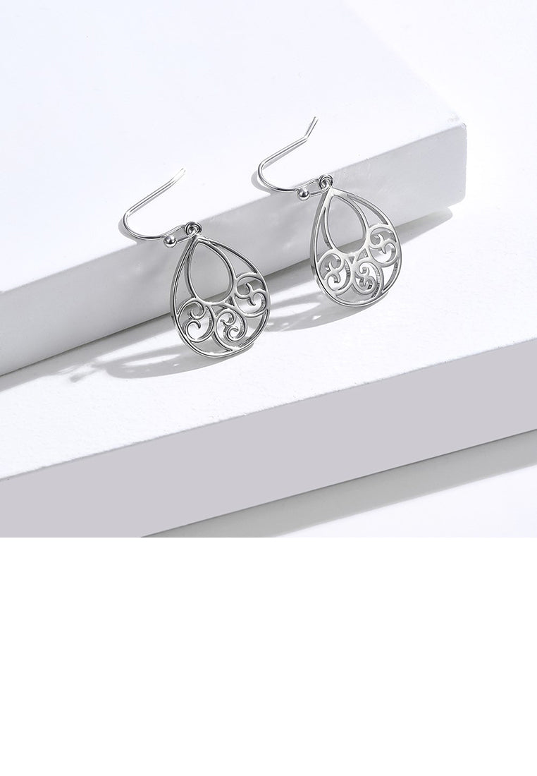 Fashion Simple Hollow Pattern Geometric Water Drop-shaped Stud Earrings