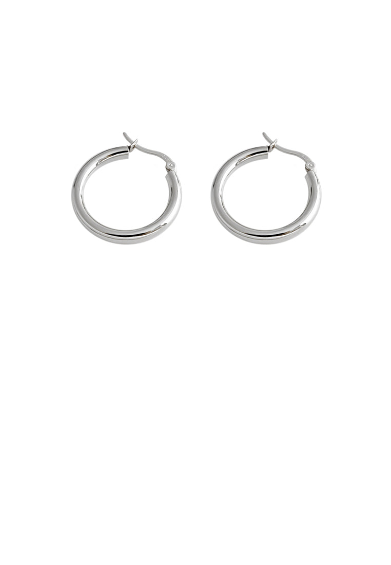 925 Sterling Silver Simple and Fashion Hollow Geometric Round Stud Earrings