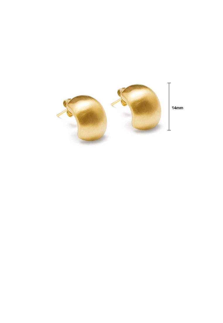 Fashion Simple Plated Gold 316L Stainless Steel C-Shape Geometric Stud Earrings