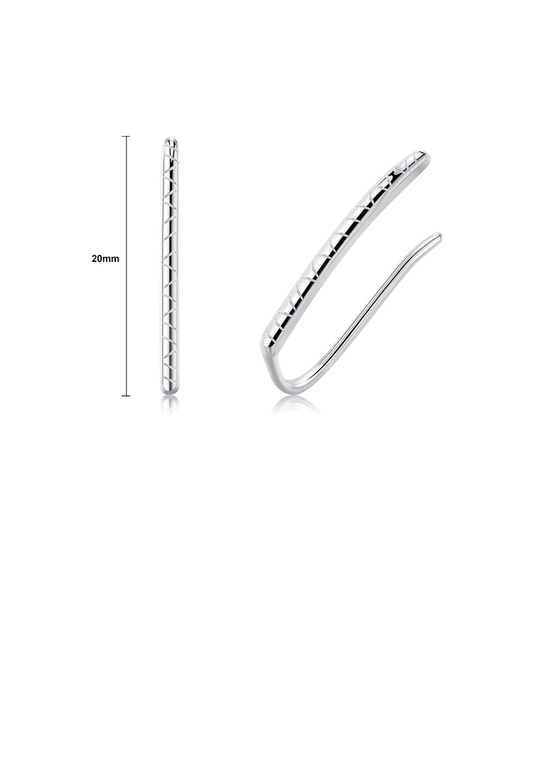 925 Sterling Silver Simple Fashion Texture Geometric Earrings