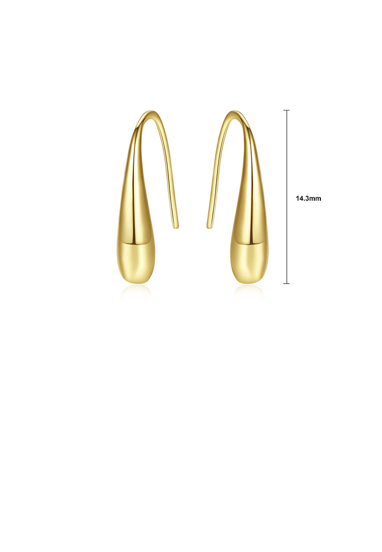 925 Sterling Silver Plated Gold Fashion and Elegant Water Drop Earrings