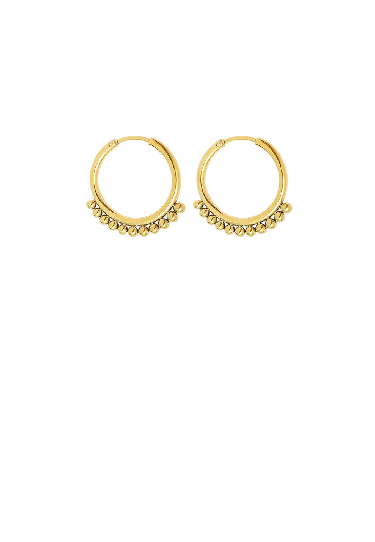 Fashion Simple Plated Gold 316L Stainless Steel Geometric Circle Earrings