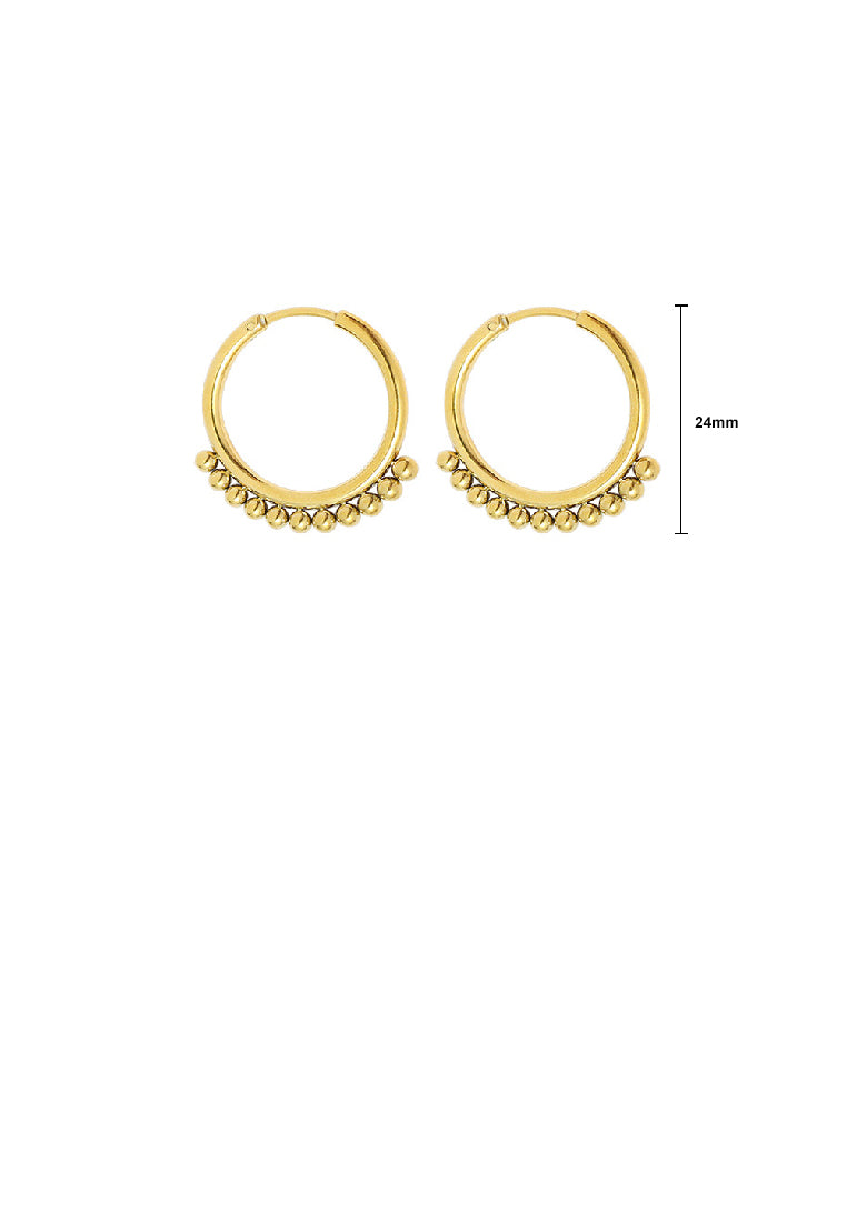 Fashion Simple Plated Gold 316L Stainless Steel Geometric Circle Earrings