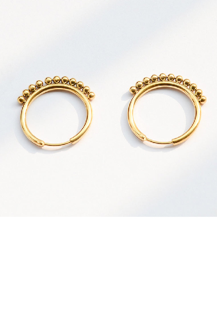 Fashion Simple Plated Gold 316L Stainless Steel Geometric Circle Earrings