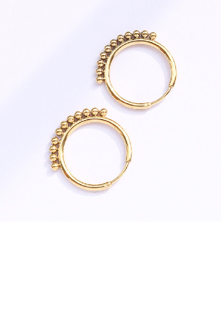 Fashion Simple Plated Gold 316L Stainless Steel Geometric Circle Earrings