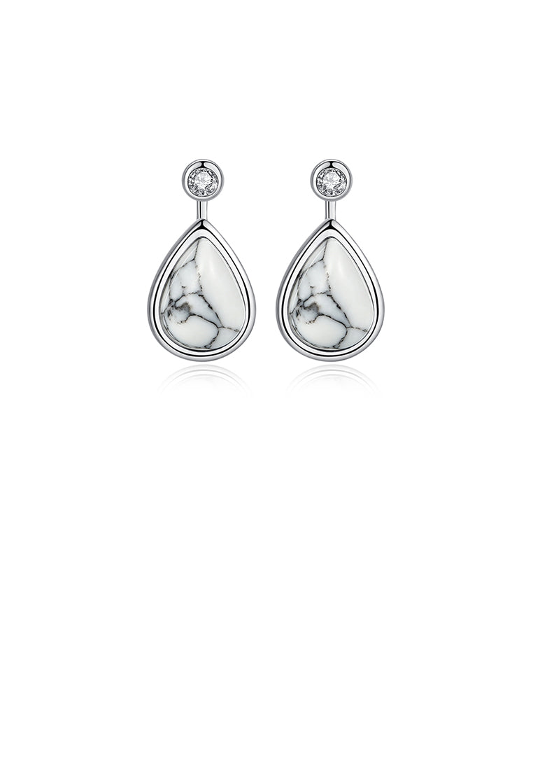 925 Sterling Silver Fashion and Simple Water Drop-shaped Earrings with Cubic Zirconia - Luxurious Look