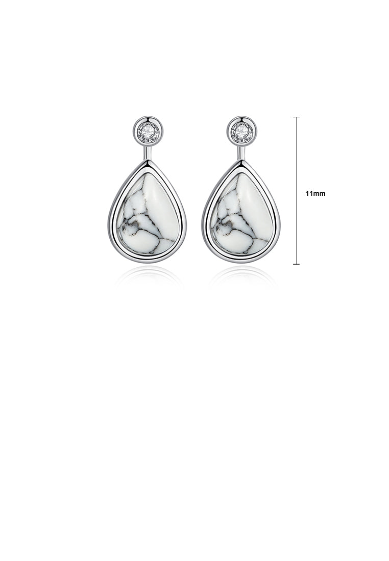925 Sterling Silver Fashion and Simple Water Drop-shaped Earrings with Cubic Zirconia - Luxurious Look