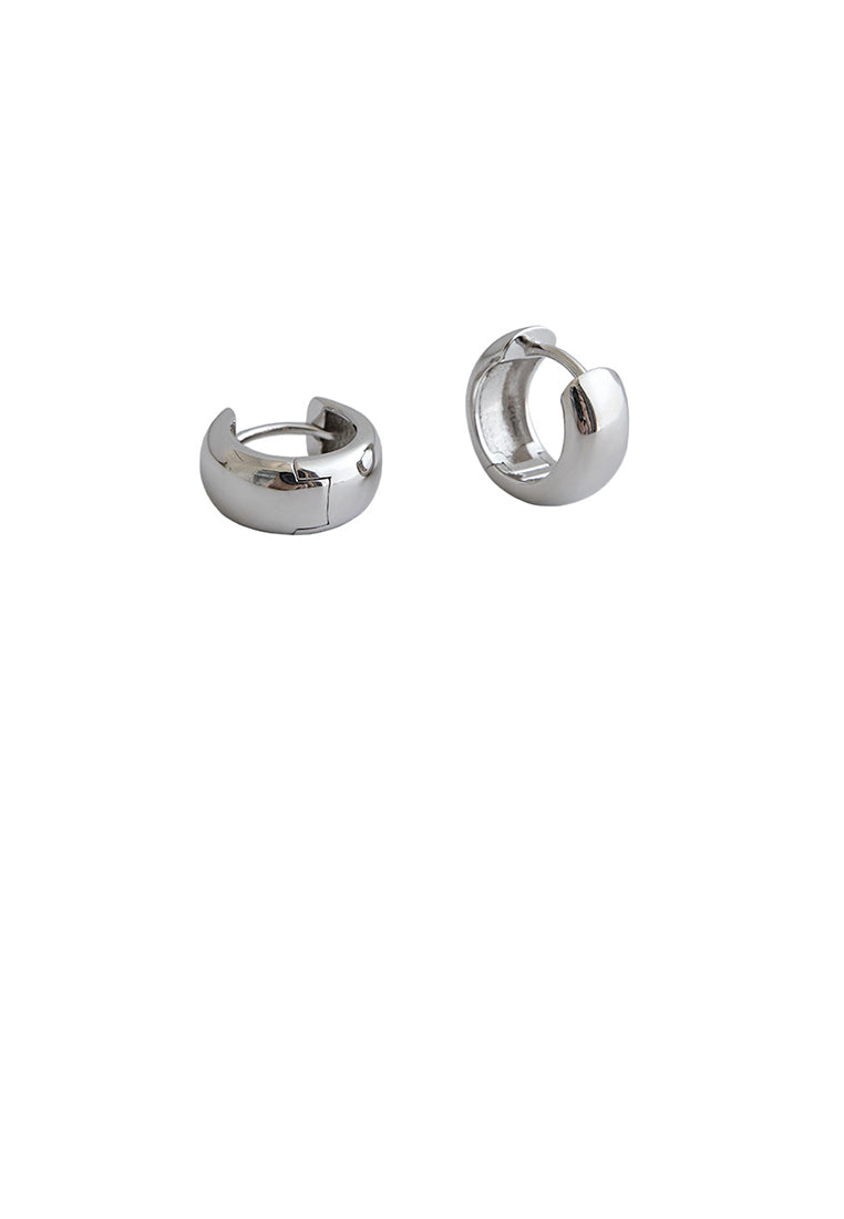 925 Sterling Silver Fashion Simple Geometric Round Stud Earrings