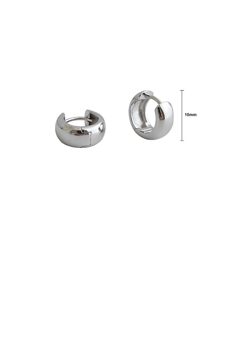 925 Sterling Silver Fashion Simple Geometric Round Stud Earrings