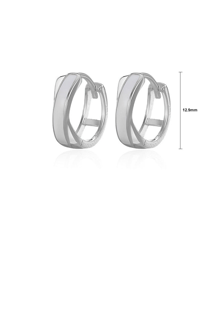 925 Sterling Silver Simple Personalized Cross Shell Geometric Earrings