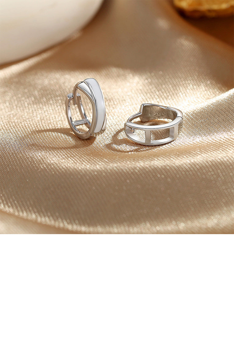 925 Sterling Silver Simple Personalized Cross Shell Geometric Earrings