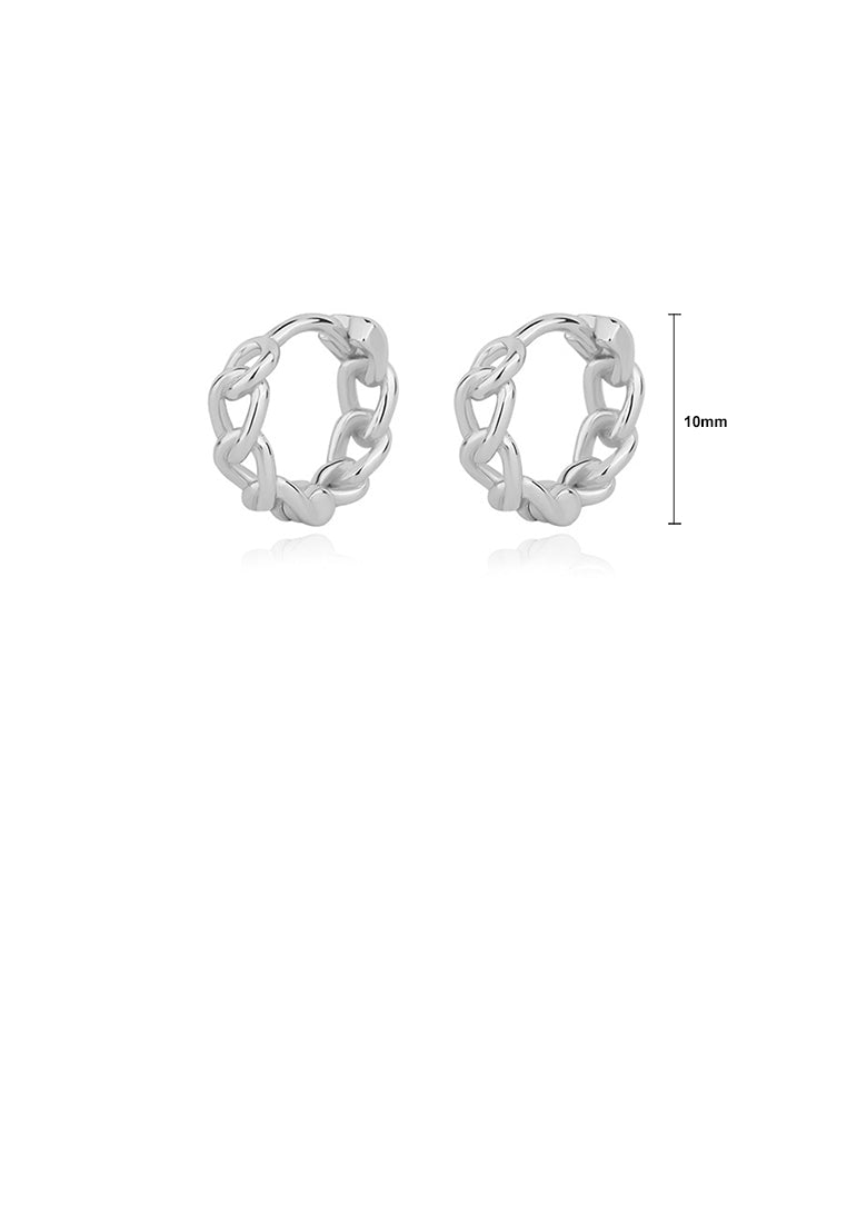 925 Sterling Silver Simple Personalized Chain Geometric Hoop Earrings
