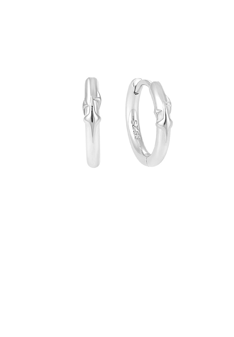 925 Sterling Silver Simple Fashion Temperament Star Geometric Hoop Earrings