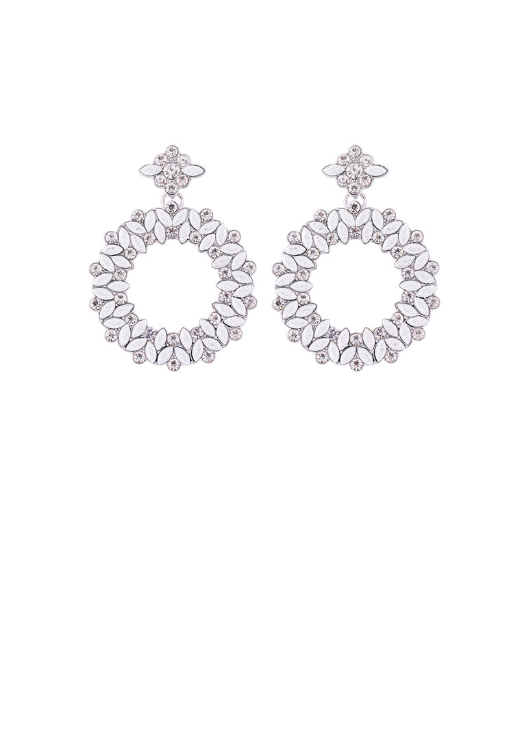 Simple and Temperament Hollow Geometric Round Earrings with Cubic Zirconia - Luxurious Look