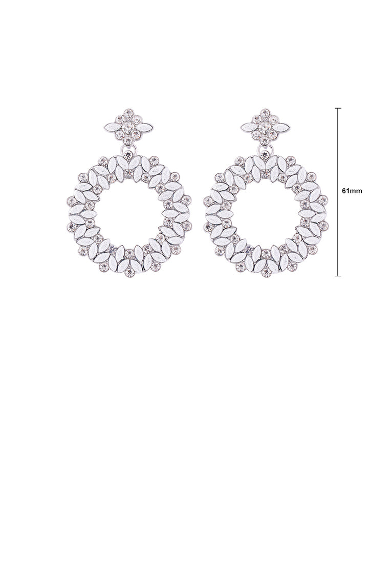Simple and Temperament Hollow Geometric Round Earrings with Cubic Zirconia - Luxurious Look