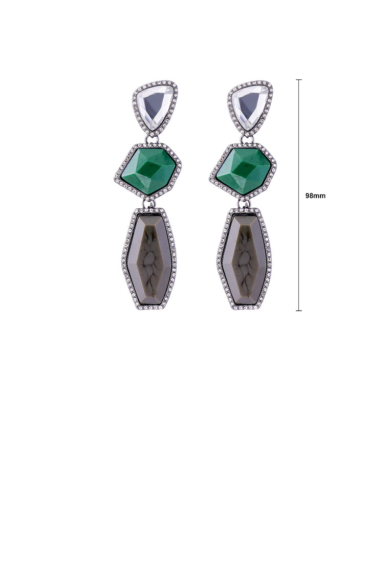 Fashion Vintage Irregular Geometric Earrings with Cubic Zirconia - Luxurious Look