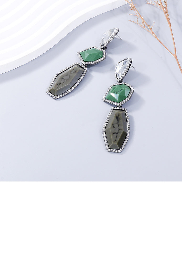Fashion Vintage Irregular Geometric Earrings with Cubic Zirconia - Luxurious Look