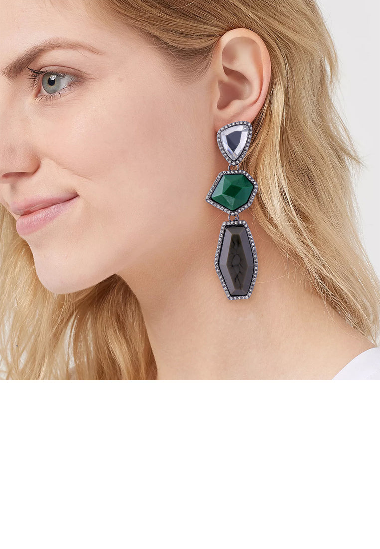 Fashion Vintage Irregular Geometric Earrings with Cubic Zirconia - Luxurious Look