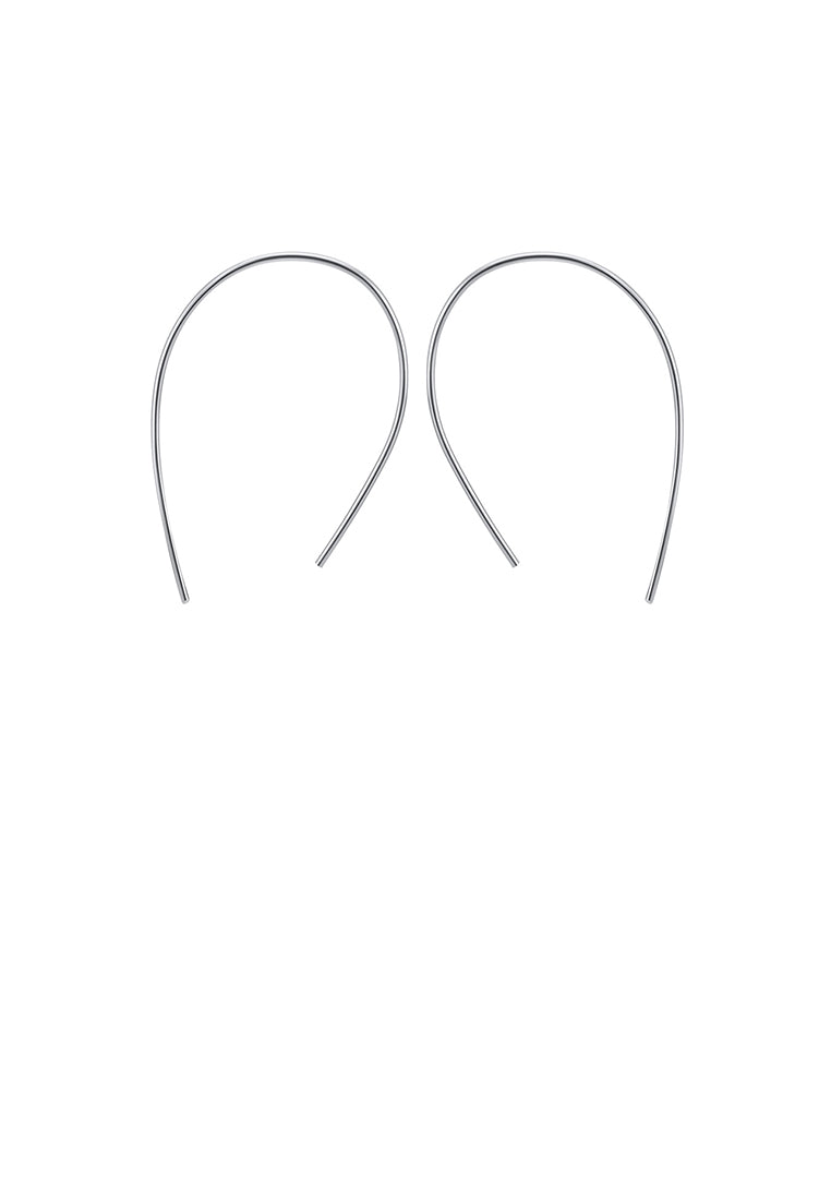 925 Sterling Silver Simple and Fashion Geometric Curved Earrings