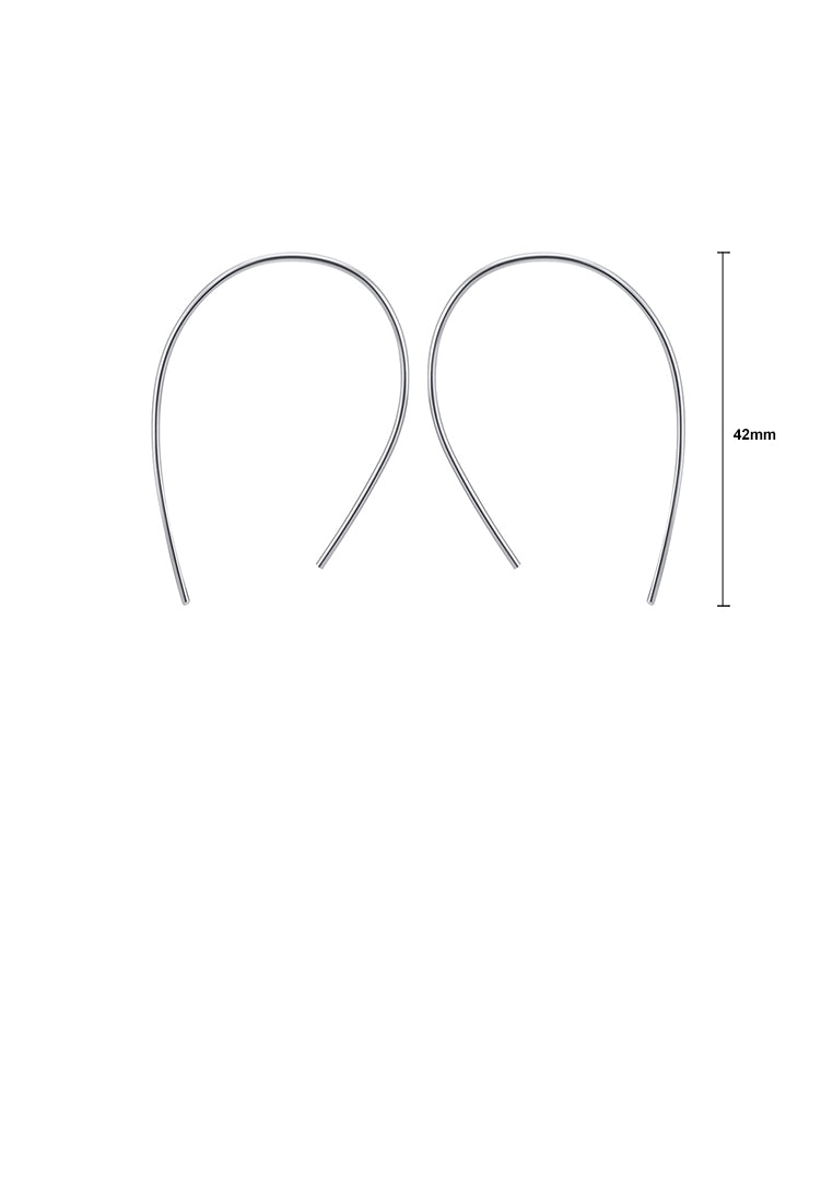 925 Sterling Silver Simple and Fashion Geometric Curved Earrings