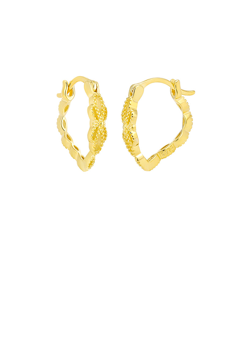 925 Sterling Silver Plated Gold Simple Temperament Hollow Pattern Geometric Earrings