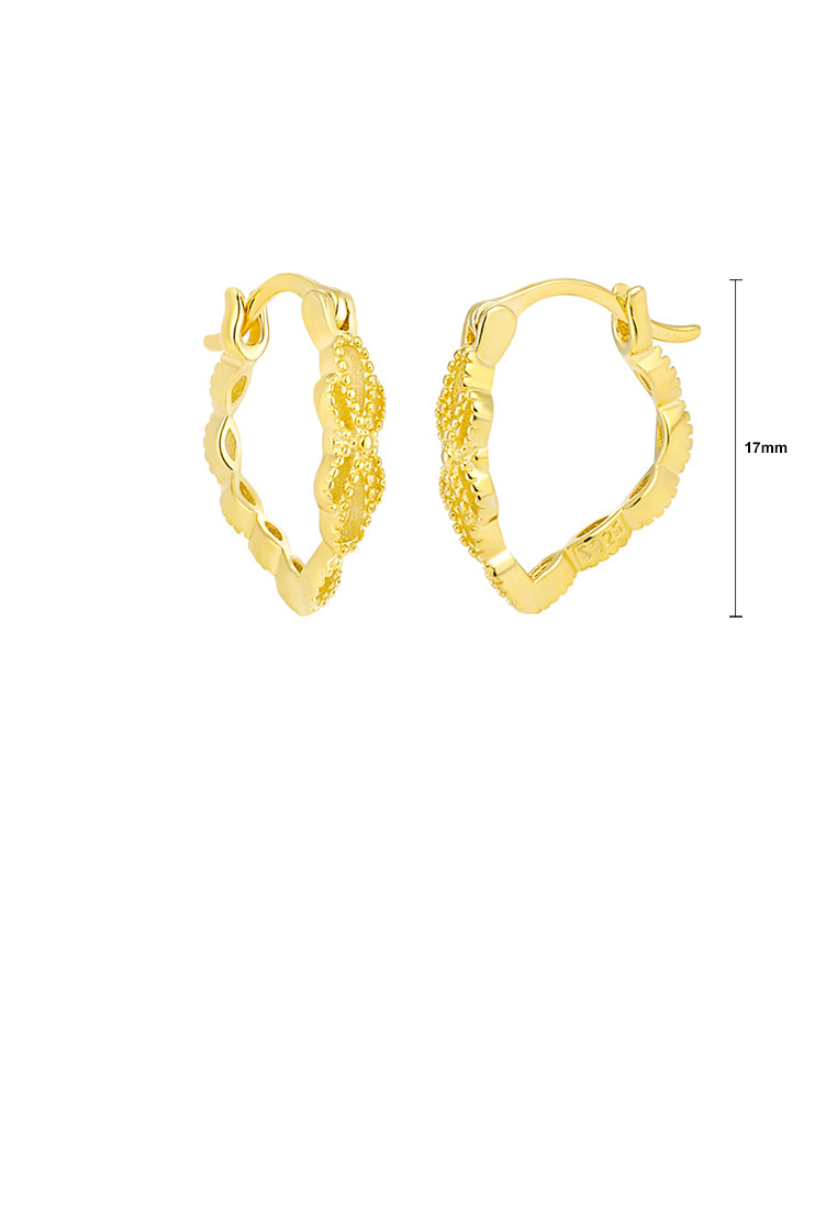 925 Sterling Silver Plated Gold Simple Temperament Hollow Pattern Geometric Earrings