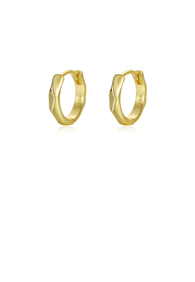 925 Sterling Silver Plated Gold Simple Personalized Rhombus Geometric Earrings