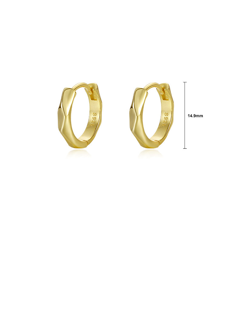 925 Sterling Silver Plated Gold Simple Personalized Rhombus Geometric Earrings