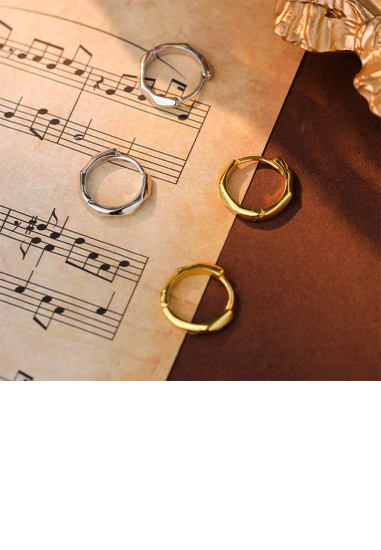 925 Sterling Silver Plated Gold Simple Personalized Rhombus Geometric Earrings