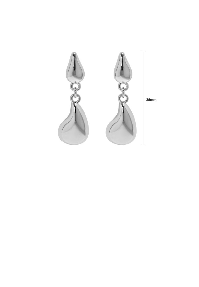 925 Sterling Silver Fashion Simple Water Drop Shape Tassel Earrings