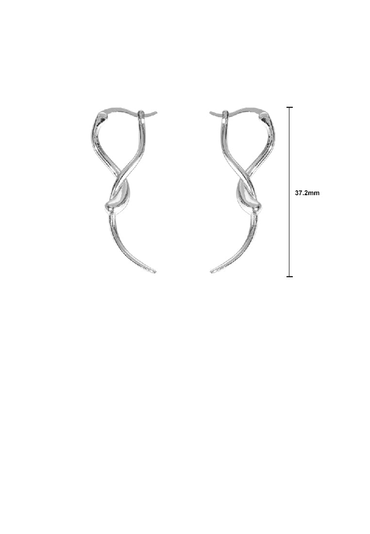 925 Sterling Silver Fashion Personality Cross Geometric Circle Long Earrings