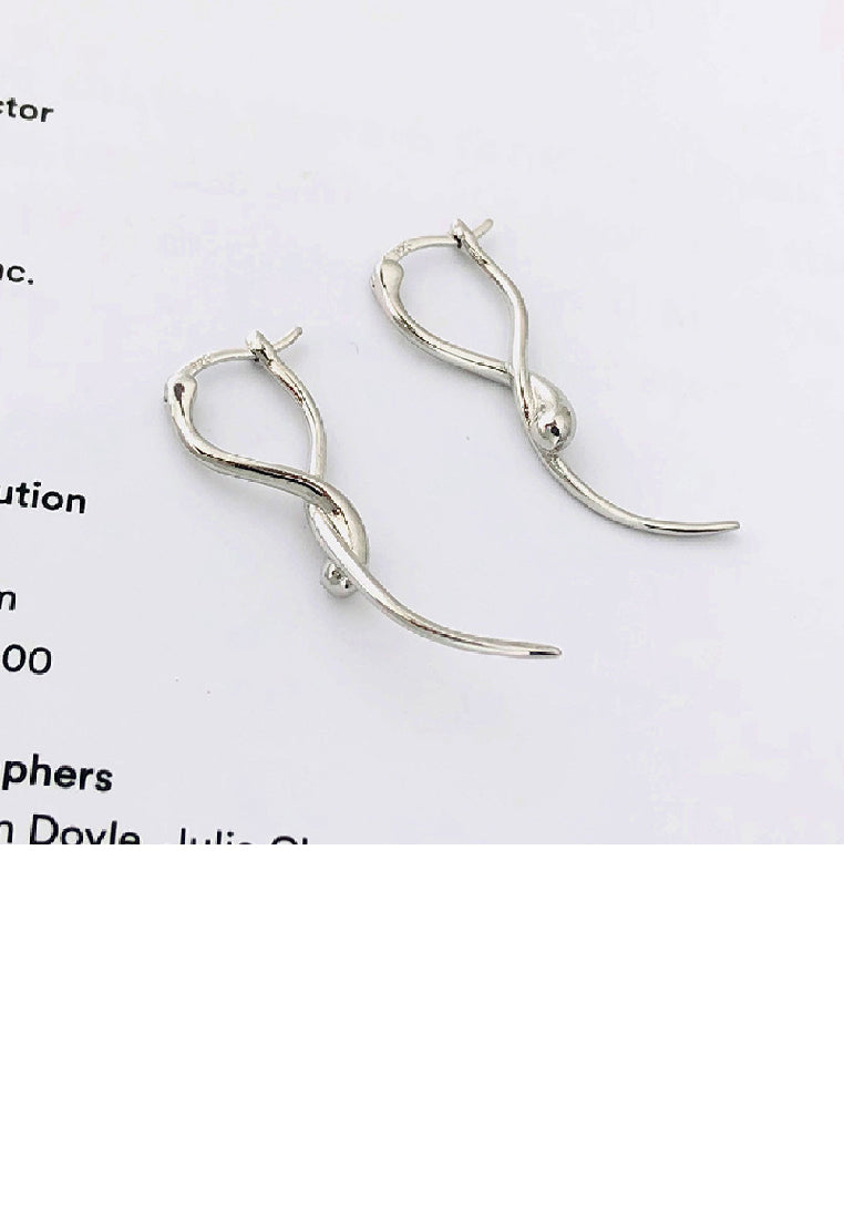 925 Sterling Silver Fashion Personality Cross Geometric Circle Long Earrings