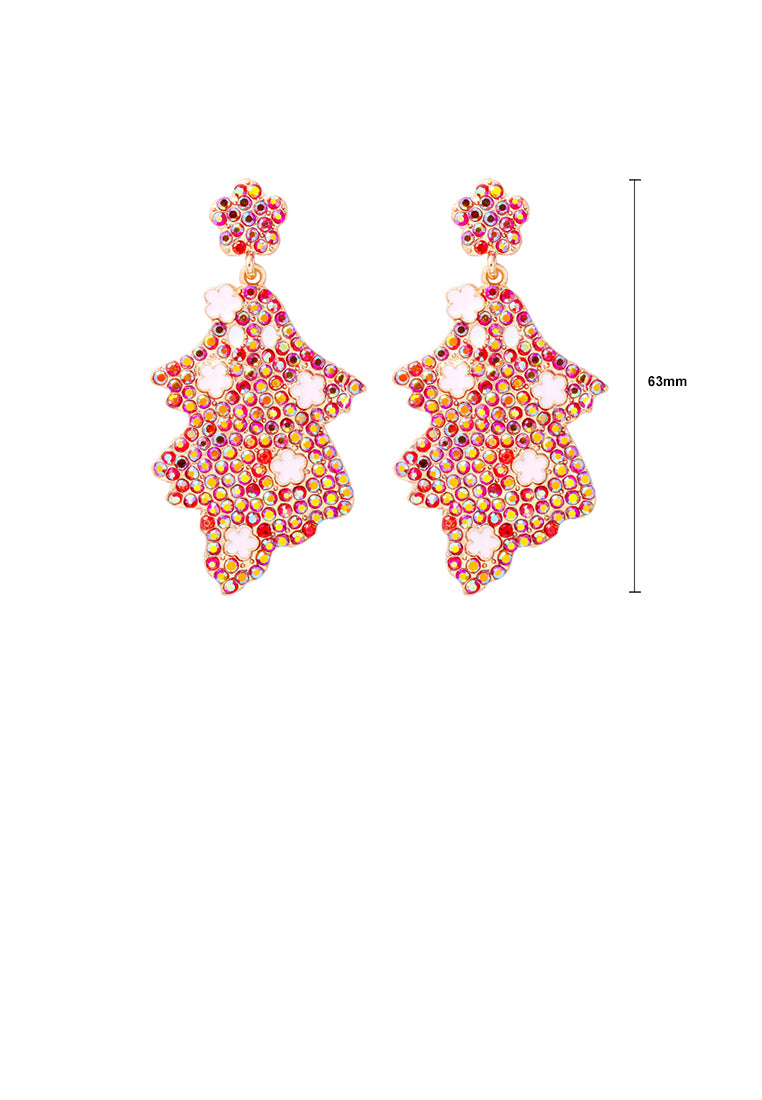 Fashion and Creative Plated Gold Ghost Earrings with Red Cubic Zirconia - Luxurious Look - Vibrant Color