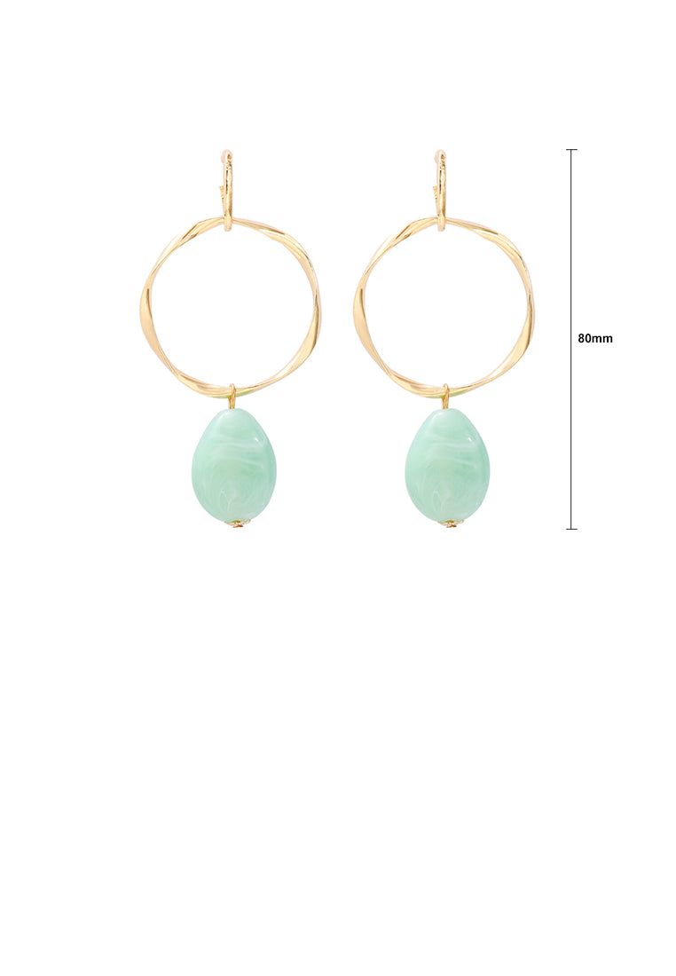 Simple and Personalized Plated Gold Geometric Hoop Earrings