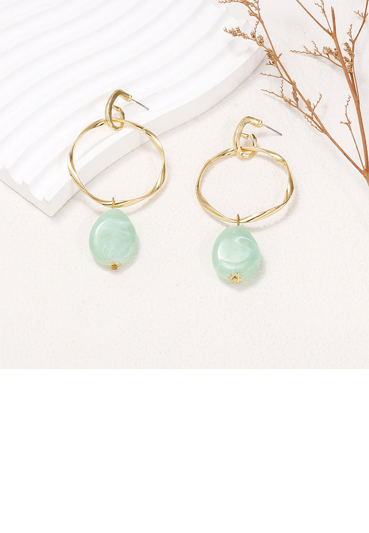 Simple and Personalized Plated Gold Geometric Hoop Earrings