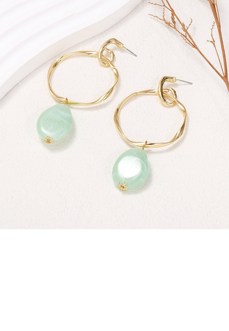 Simple and Personalized Plated Gold Geometric Hoop Earrings