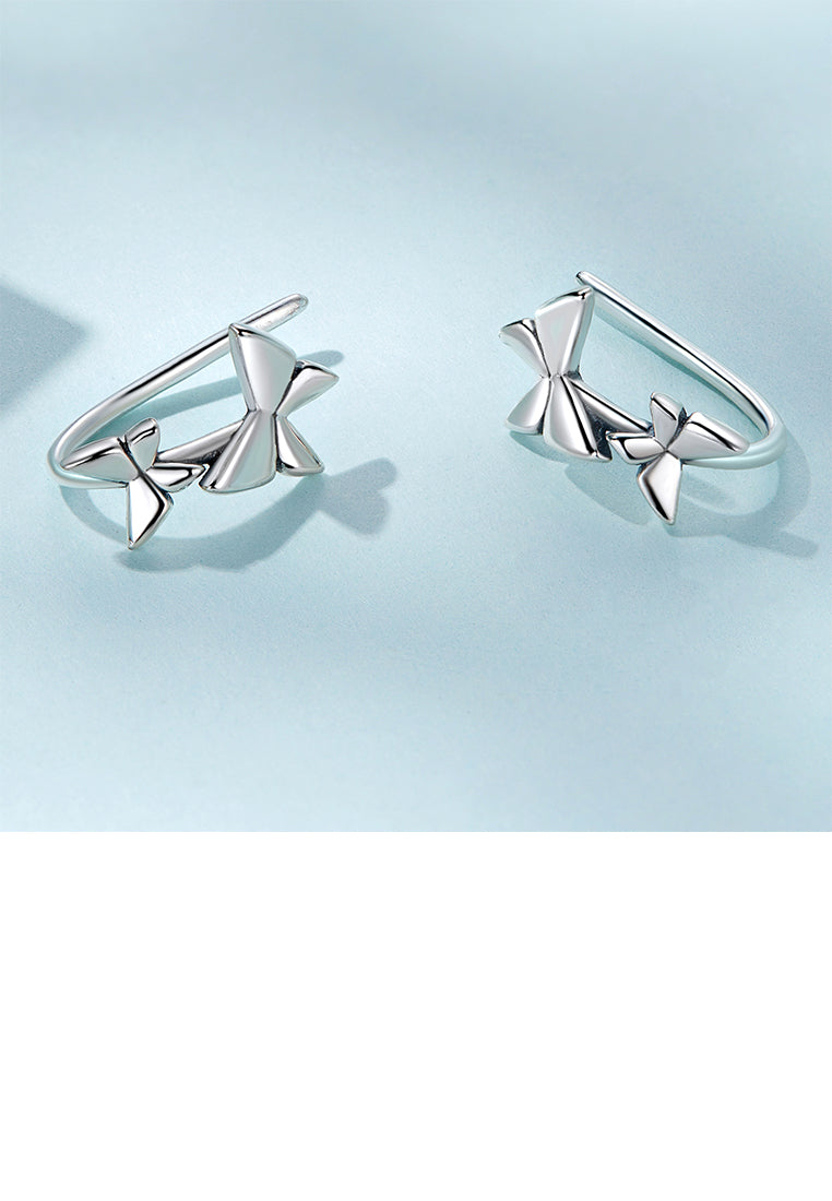 925 Sterling Silver Simple and Cute Butterfly Stud Earrings