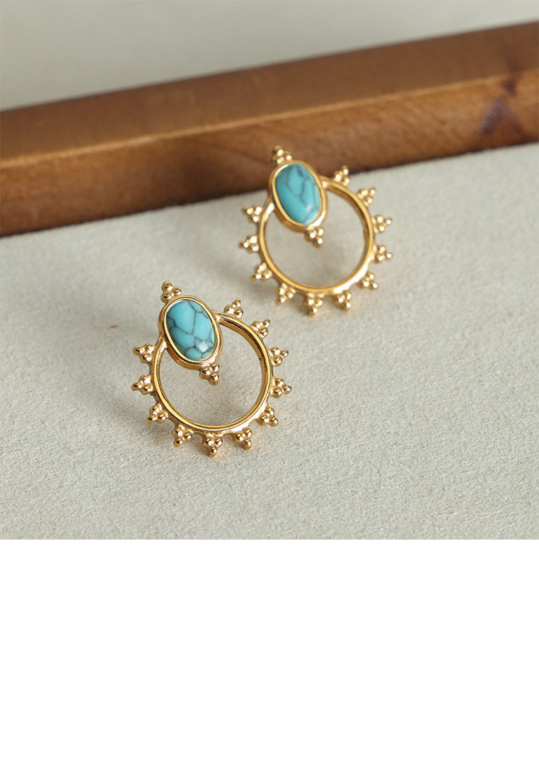 Fashion and Personalized Plated Gold 316L Stainless Steel Hollow Geometric Hoop Earrings