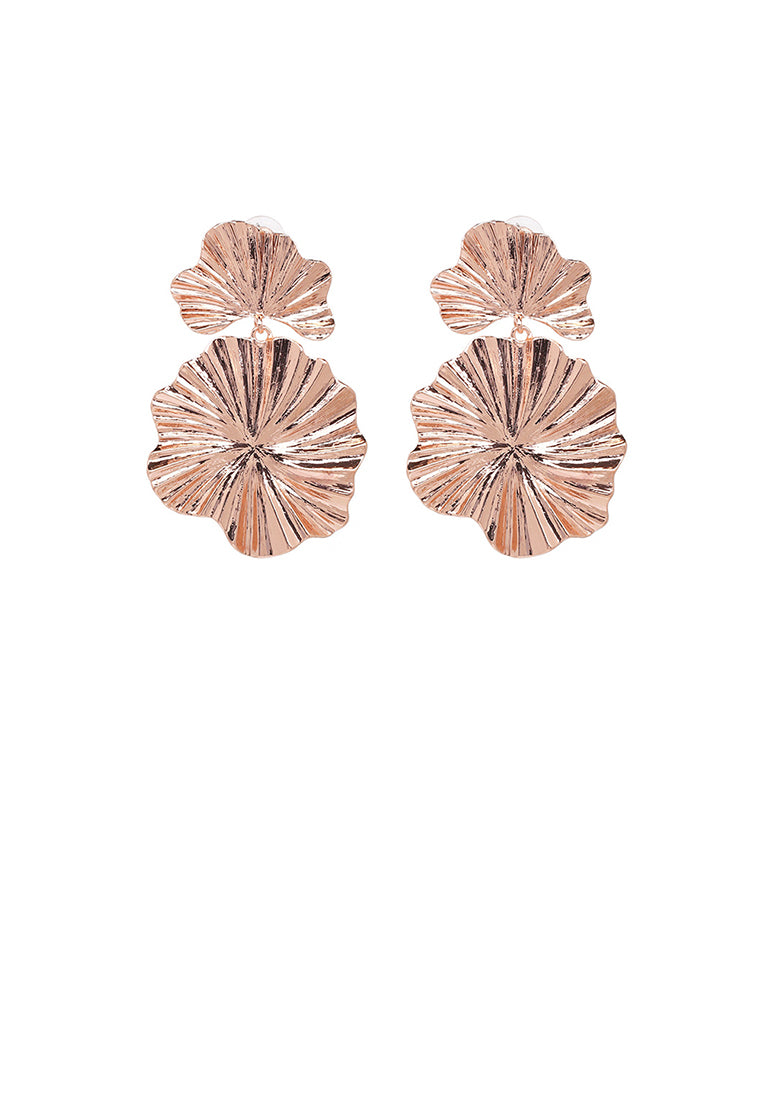 Fashion and Simple Plated Rose Gold Irregular Geometric Earrings