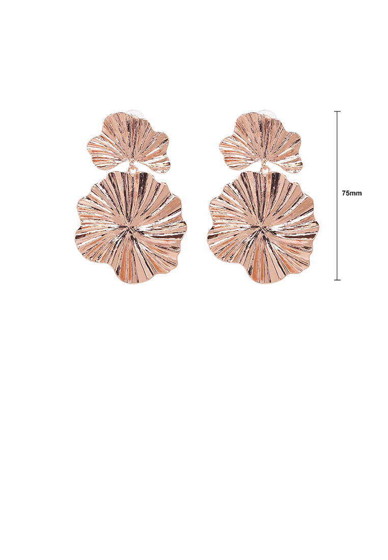 Fashion and Simple Plated Rose Gold Irregular Geometric Earrings