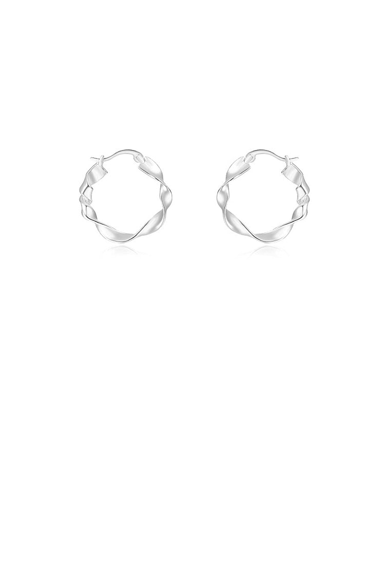 925 Sterling Silver Simple and Fashion Möbius Twist Geometric Earrings