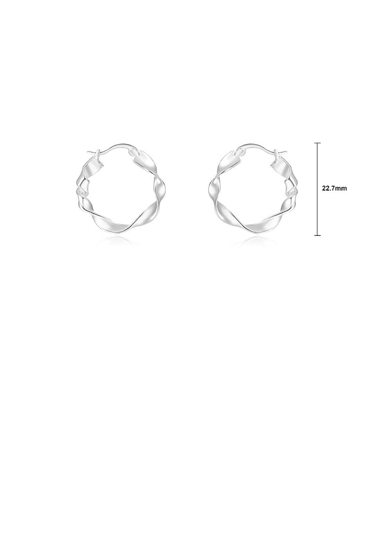 925 Sterling Silver Simple and Fashion Möbius Twist Geometric Earrings