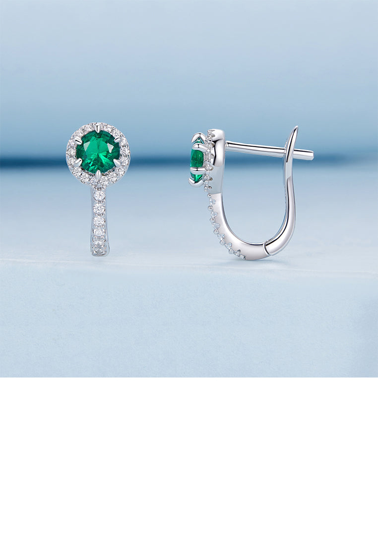 925 Sterling Silver Fashion Brilliant U Shape Geometric Earrings with Cubic Zirconia - Luxurious Look