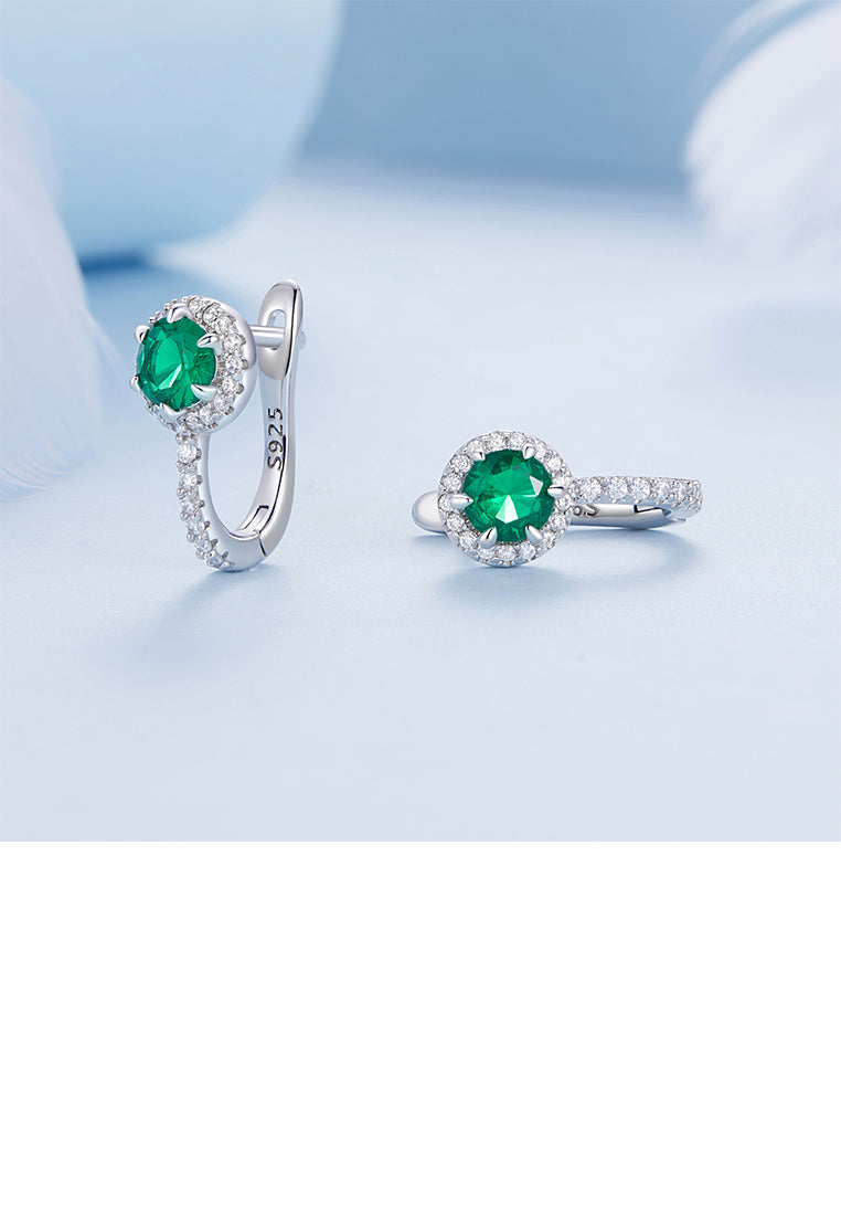 925 Sterling Silver Fashion Brilliant U Shape Geometric Earrings with Cubic Zirconia - Luxurious Look