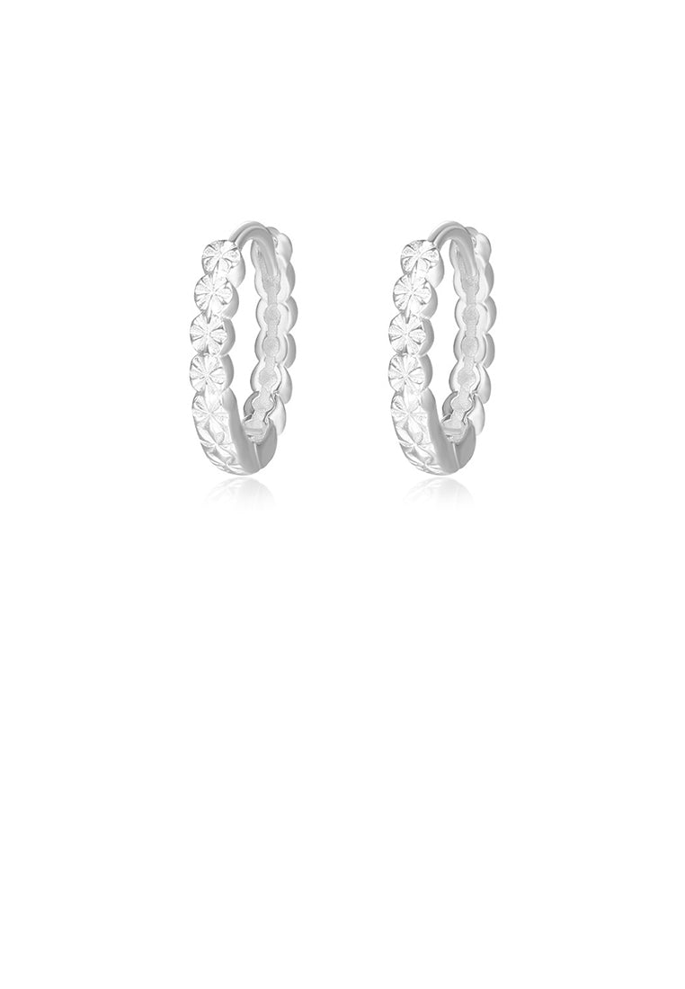 925 Sterling Silver Simple Fashion Pattern Circle Geometric Earrings