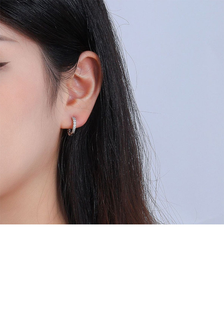 925 Sterling Silver Simple Fashion Pattern Circle Geometric Earrings