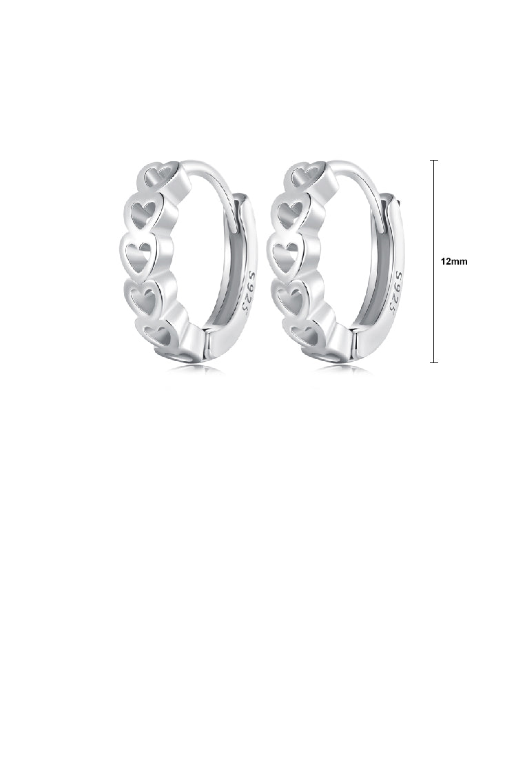 925 Sterling Silver Fashion Simple Hollow Heart Geometric Earrings