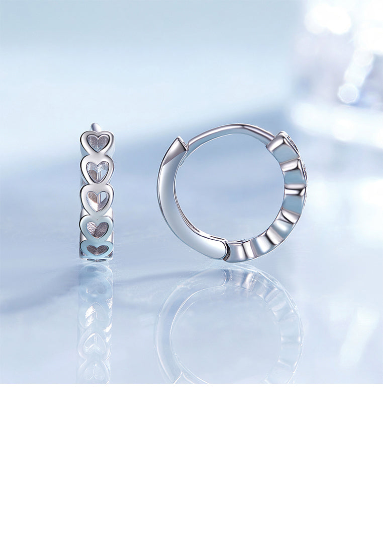925 Sterling Silver Fashion Simple Hollow Heart Geometric Earrings