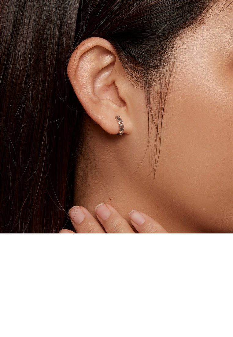 925 Sterling Silver Fashion Simple Hollow Heart Geometric Earrings